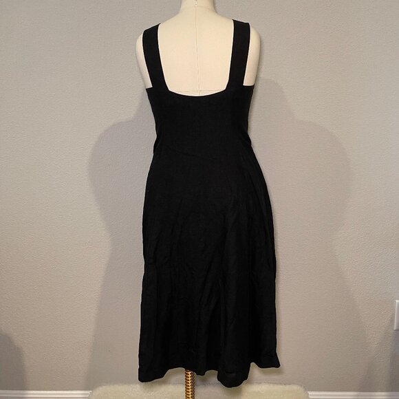 Sezane Gabby Dress in black linen, size 40, US 8 - Picture 4 of 10